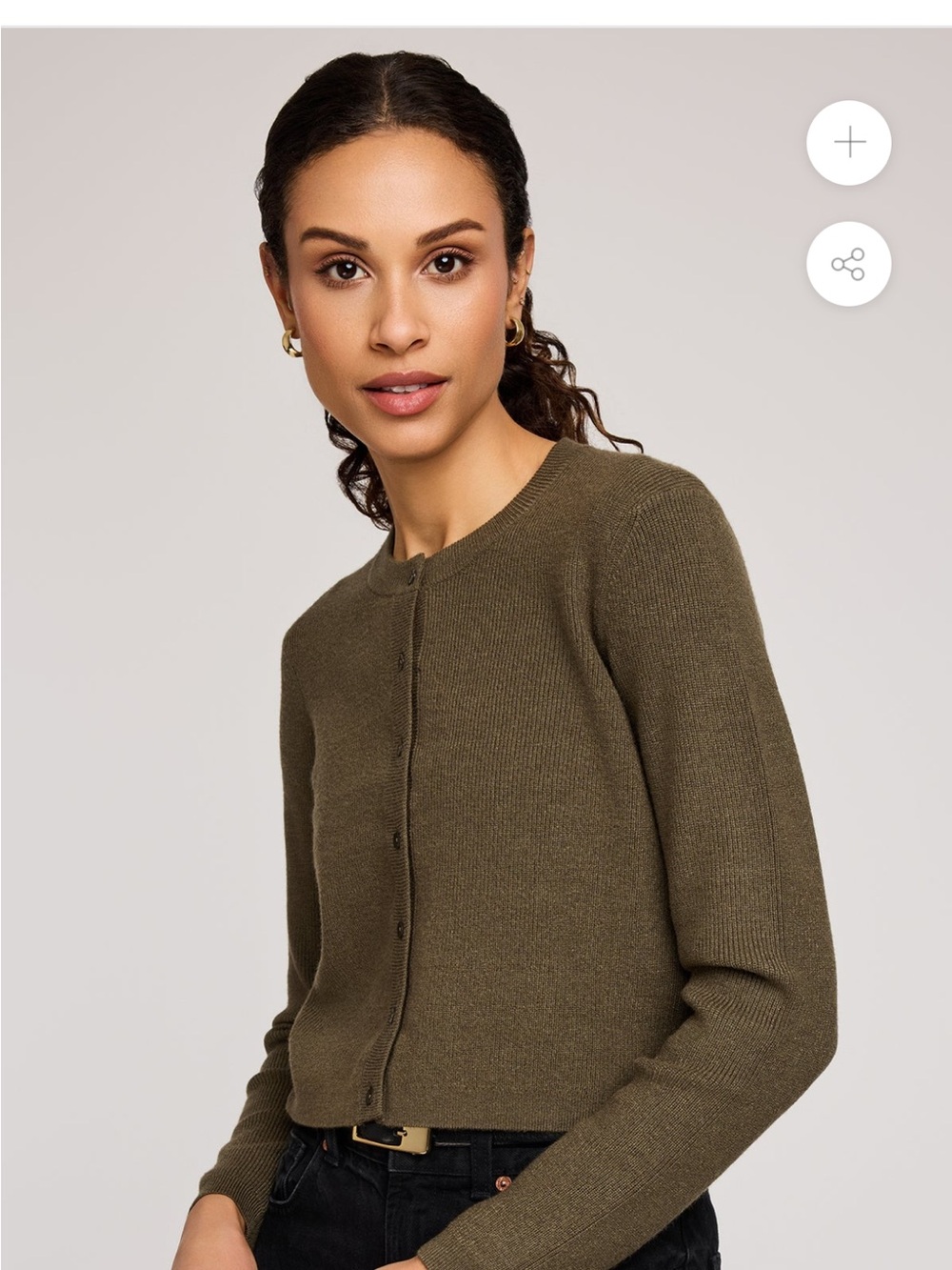 Gentle Fawn Heather Olive Mirabelle cardigan ribbed design button closure sz xs